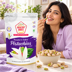 Healthy Shotz Roasted and Salted Pistachios (Irani 250gm)