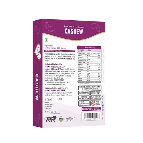 Healthy Shotz Roasted Masala Cashew 320 (250gm)