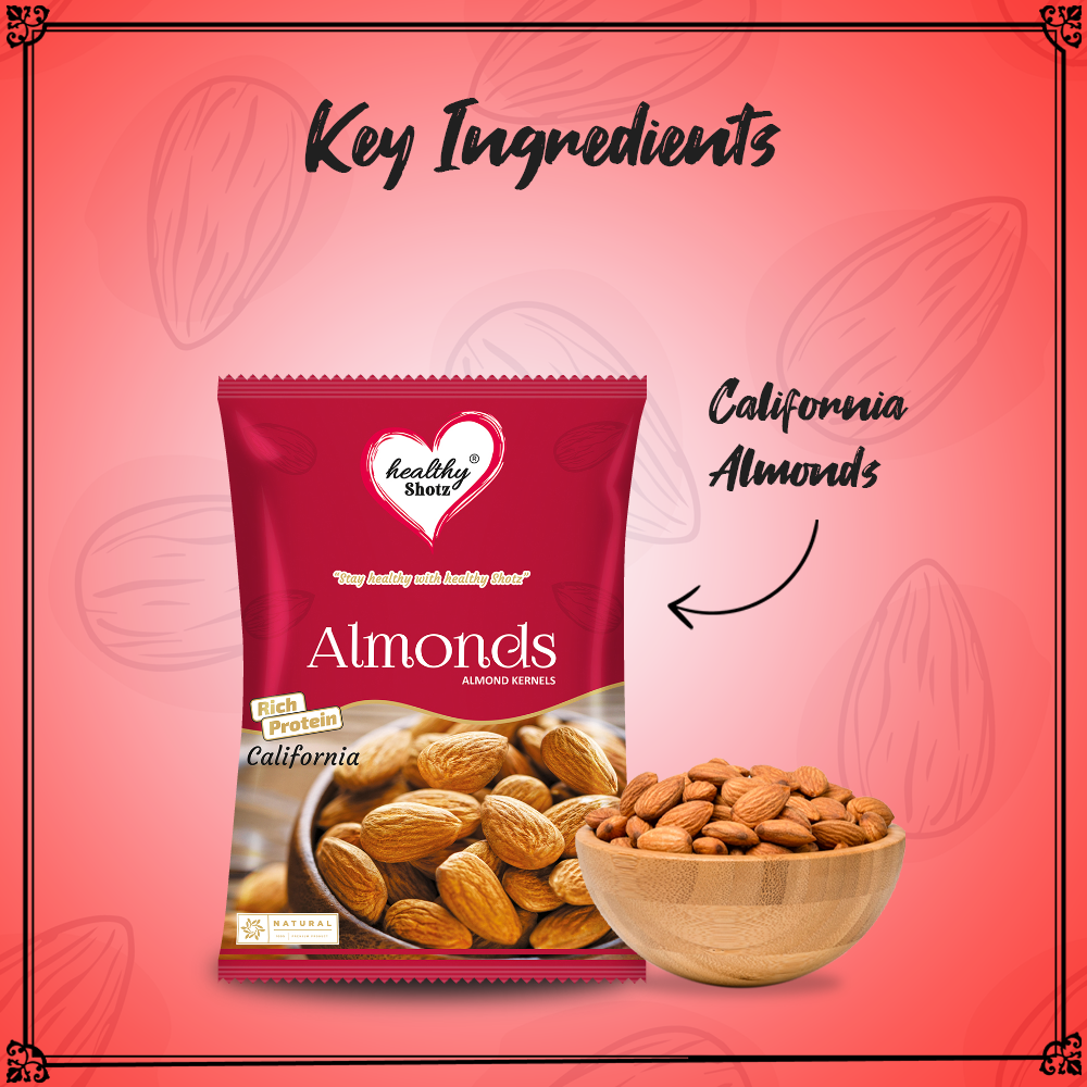 Healthy Shotz Almonds Kernels (California 250gm)